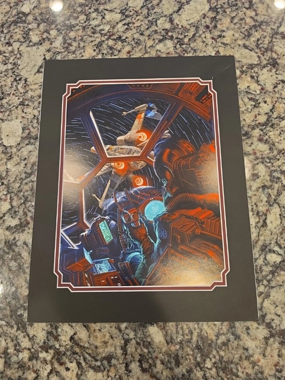 Disney Artist Print – John Nadeau – TIE Attack 14x18 Matte Minor Mark Pictured